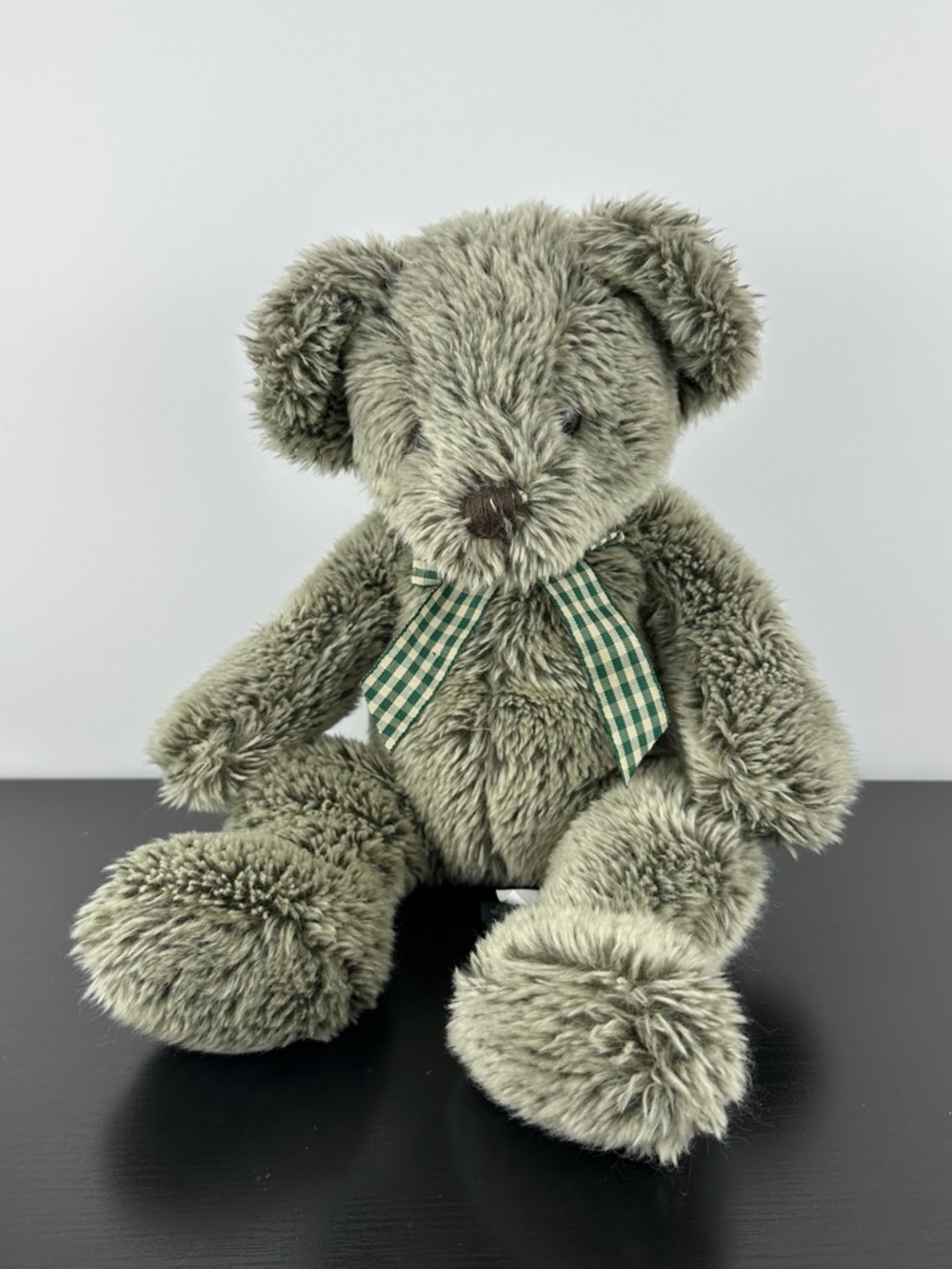 Russ Berrie Ashley Sitting Teddy Bear 12” Plaid Bow Plush Stuffed Animal